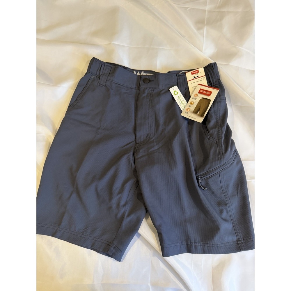 Wrangler Mens Performance Relaxed Fit Flex Waist Utility Pocket Shorts Blue 30
